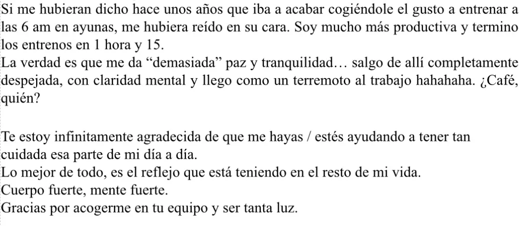 Captura de WhatsApp de testimonio real 15